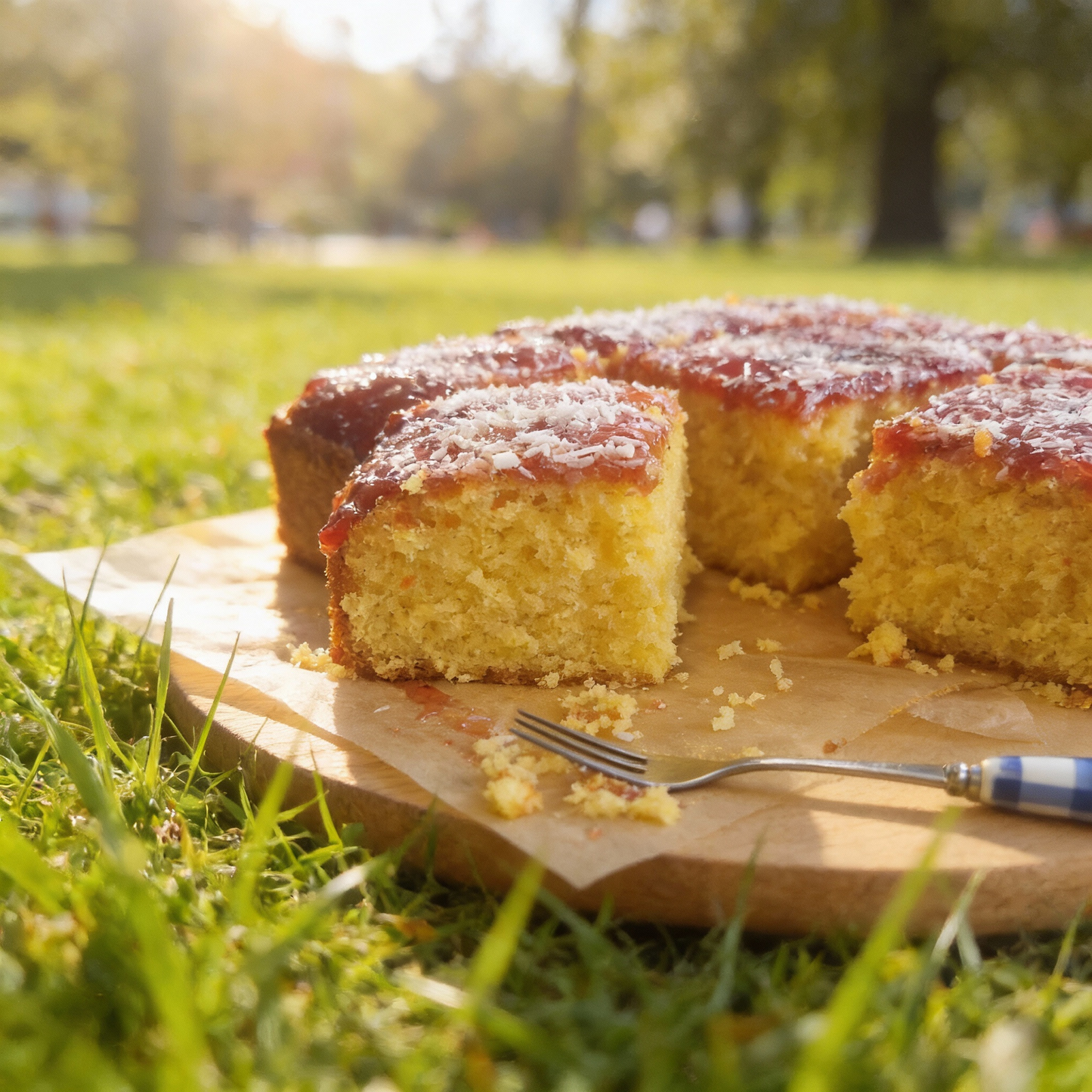 Old School Jam & Coconut Cake