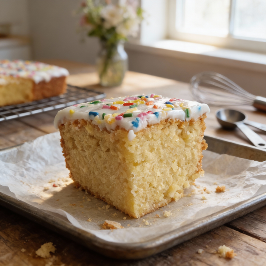 Old School Cake – Classic School Dinner Sprinkle Cake